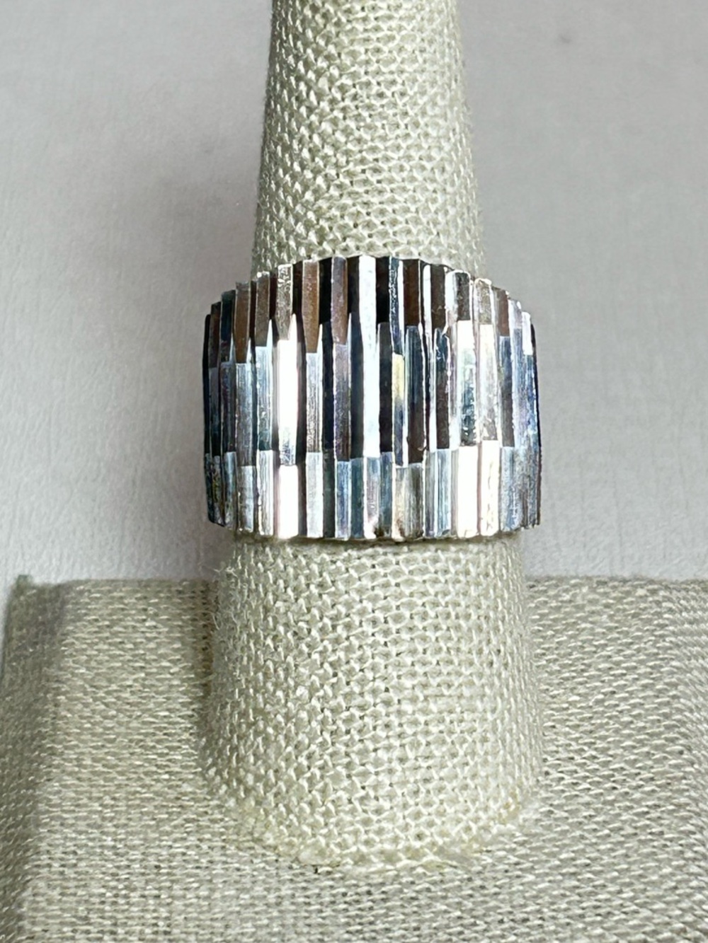 Signed Taxco Sterling Silver 925 Mexico Textured Brutalist Ring TH-85 OOAK - Picture 4 of 7
